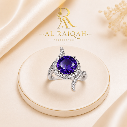 Viora Purple Stone Adjustable Ring