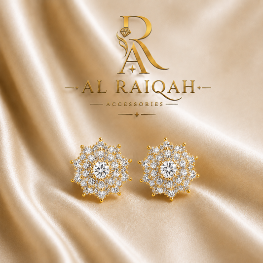 Radiant Bloom Gold Crystal Earrings